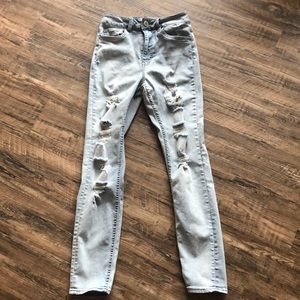 SWS Denim Cali ultra high rise torn jeggings